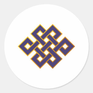 Mandala Blue Karma Buddhism Eternal Knot Classic Round Sticker