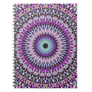 Mandala Blue Purple Kaleidoscope Pattern-43214 Notebook