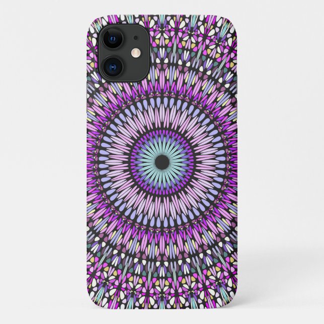 Mandala Blue Purple Kaleidoscope Pattern Case-Mate iPhone Case (Back)