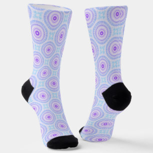 Mandala Blue Purple Pattern Socks