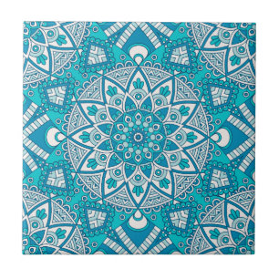 Mandala blue tile pattern
