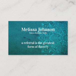 Mandala Blue Yoga Meditation Refer a Friend Referral Card