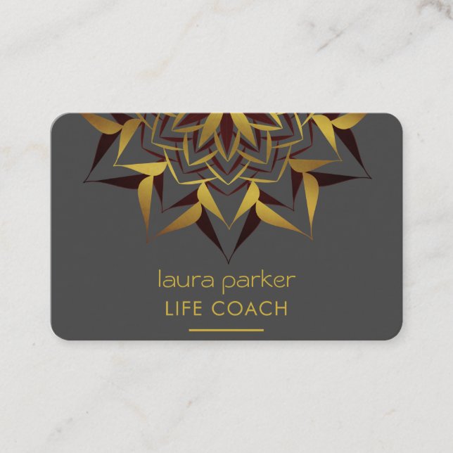 Mandala Boho Tribal Art Yoga Massage Therapy Business Card (Front)