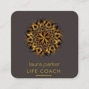 Mandala Boho Tribal Art Yoga Massage Therapy Square Business Card