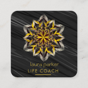 Mandala Boho Tribal Art Yoga Massage Therapy Square Business Card