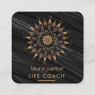 Mandala Boho Tribal Art Yoga Massage Therapy Square Business Card