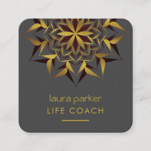 Mandala Boho Tribal Art Yoga Massage Therapy Square Business Card