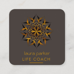 Mandala Boho Tribal Art Yoga Massage Therapy Square Business Card