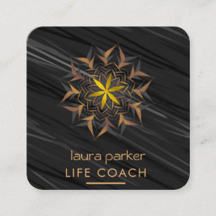 Mandala Boho Tribal Art Yoga Massage Therapy Square Business Card