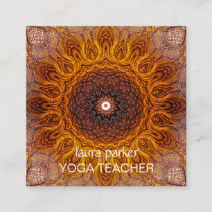 Mandala Boho Yoga Meditation Holistic Health Squar Square Business Card
