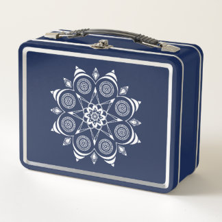 Mandala Briefcase Metal Lunch Box
