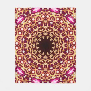 Mandala brooch, geometric vintage background. fleece blanket