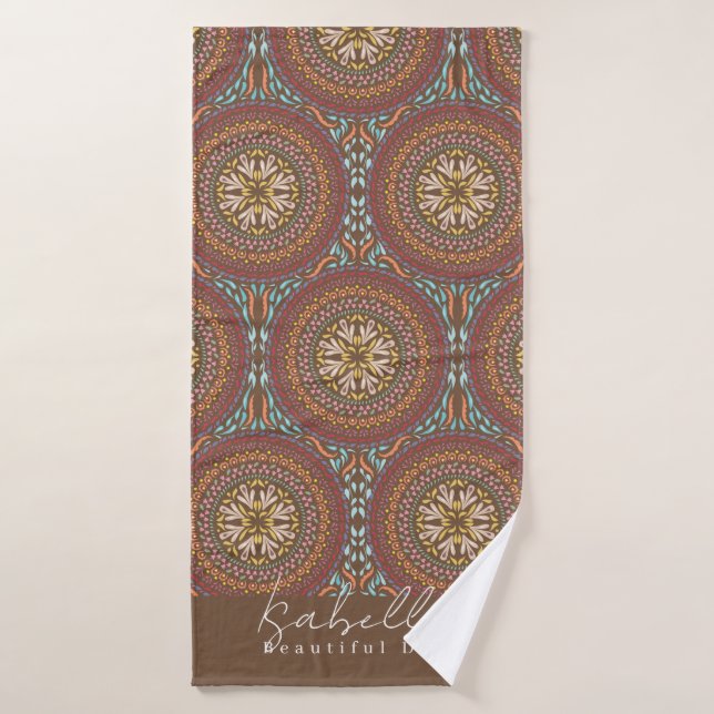 Mandala Brown Bath Towel (Bath Towel)