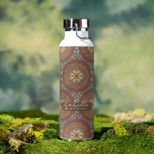 Mandala Brown Water Bottle