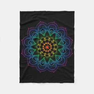 Mandala Buddhism Mindfulness Meditation Yoga Boho Fleece Blanket