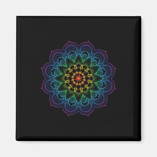 Mandala Buddhism Mindfulness Meditation Yoga Boho  Magnet (Front)