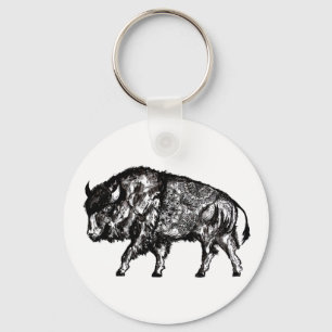 Mandala Buffalo Key Ring