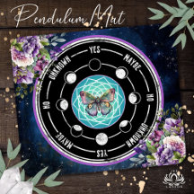 Mandala Butterfly Purple Floral Psychic Pendulum