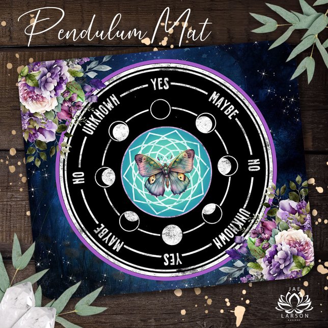 Mandala Butterfly Purple Floral Psychic Pendulum Mouse Mat (Creator Uploaded)