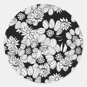 mandala calming colouring page classic round sticker