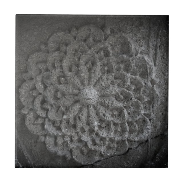 Mandala Carved Stone Photo Tile (Front)