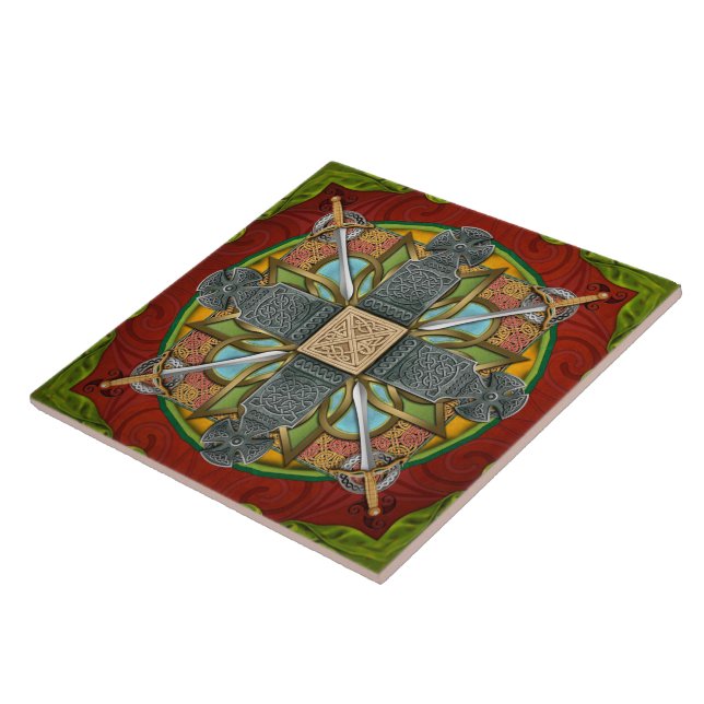 Mandala Celtic Cross Tile (Side)