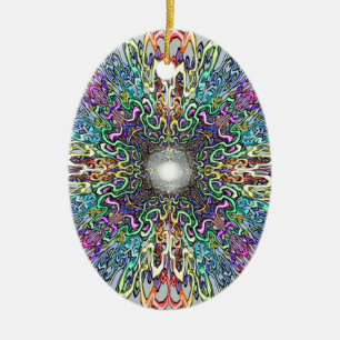 Mandala Ceramic Tree Decoration