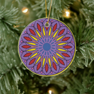 Mandala Ceramic Tree Decoration