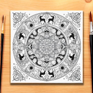 Mandala Chronicles ser.1 #03 Colorable/Paint over Canvas Print