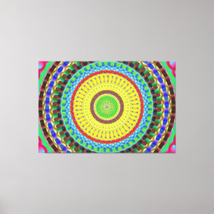 Mandala Circle Art A4 Stretched Canvas Print