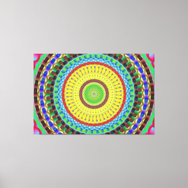Mandala Circle Art A4 Stretched Canvas Print  (Front)