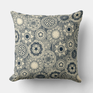mandala cirque indigo cream cushion