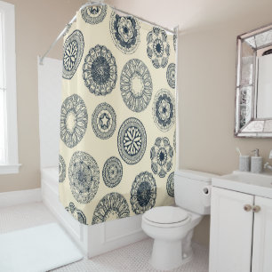 mandala cirque spot cream shower curtain