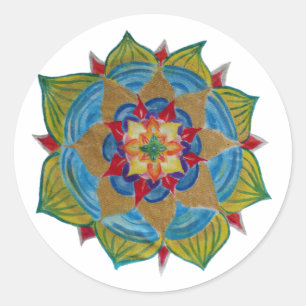 Mandala Classic Round Sticker, Glossy Sticker