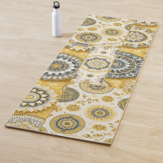 Mandala collage in yellow yoga mat