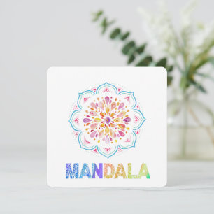 MANDALA COLORED LOTUS FLOWER INVITATION