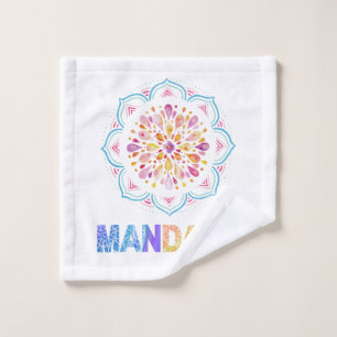MANDALA COLORED LOTUS FLOWER WASH CLOTH