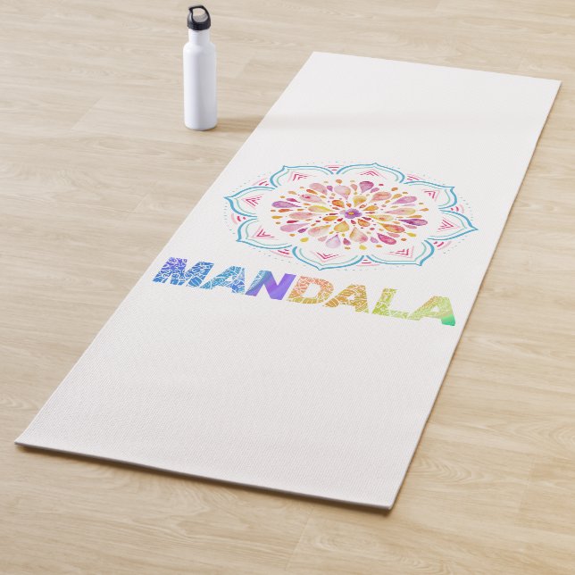 MANDALA COLORED LOTUS FLOWER YOGA MAT (In Situ)