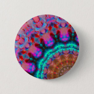 Mandala-colorpink-red-blue-kaleidoscope rm 6 cm round badge