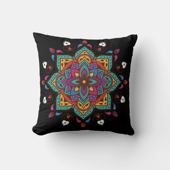"Mandala" coloured Cushion (Front)