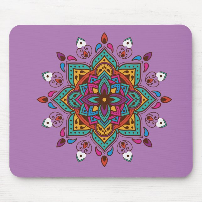 "Mandala" coloured Mouse Mat (Front)