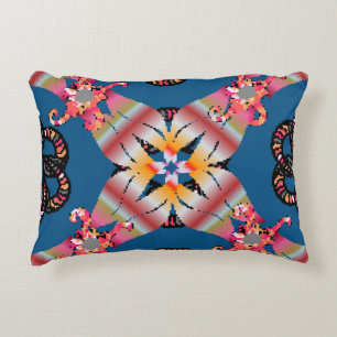Mandala coloured on a yellow background. Invitatio Decorative Cushion