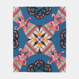 Mandala coloured on a yellow background. Invitatio Fleece Blanket