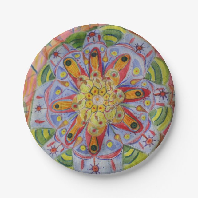 Mandala Colourful Art Custom Paper Plates 7 in (Front)