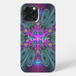 Mandala Colourful Fractal Art Kaleidoscope Own Nam iPhone 13 Pro Max Case