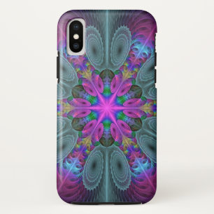 Mandala Colourful Spiritual Fractal Art With Pink iPhone XS Case