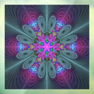 Mandala Colourful Spiritual Fractal Art With Pink Window Cling
