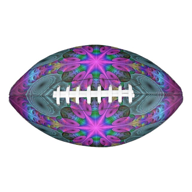 Mandala Colourful Striking Fractal Art Kaleidoscop American Football (Front)