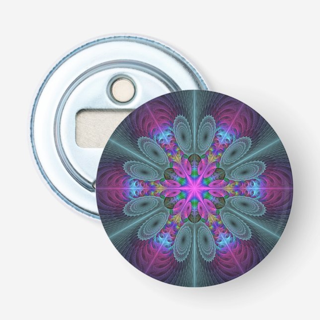 Mandala Colourful Striking Fractal Art Kaleidoscop Bottle Opener (Front)