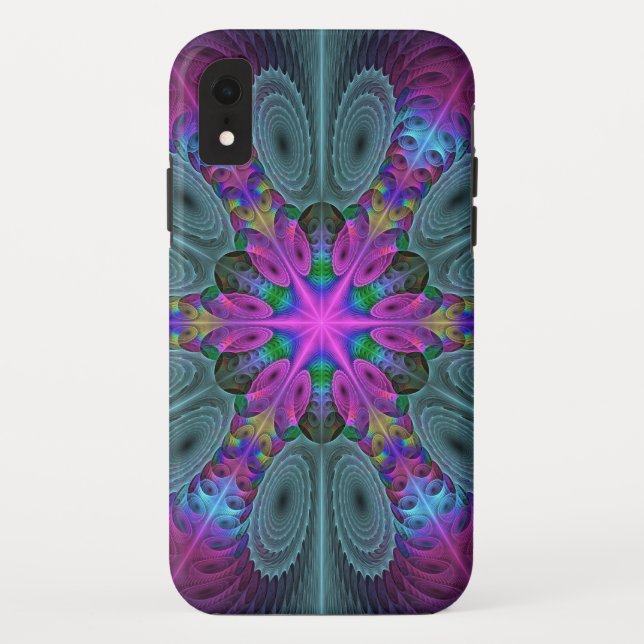 Mandala Colourful Striking Fractal Art Kaleidoscop Case-Mate iPhone Case (Back)
